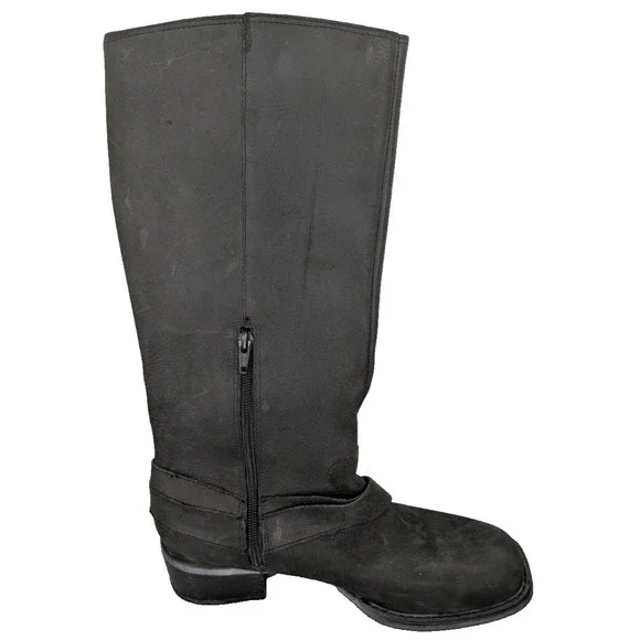 DURANGO Womens Cowgirl Boots SIZE 7.5M Black Leather Buckle/Zip Closure - Picture 4 of 12